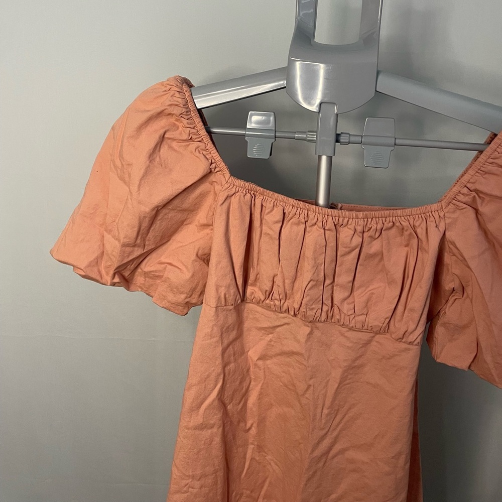 Forever 21 Poplin Puff Sleeves Pink Dress Size small - Picture 3 of 11